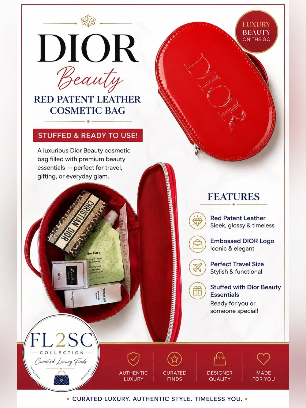 Dior Beauty Red Patent Cosmetic Case